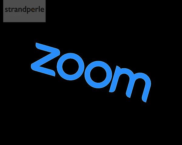 Zoom Video Communications  gedrehtes Logo  Schwarzer Hintergrund B
