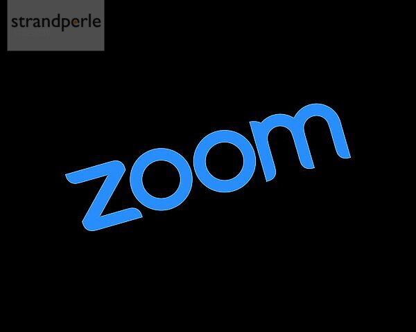 Zoom Video Communications  gedrehtes Logo  Schwarzer Hintergrund
