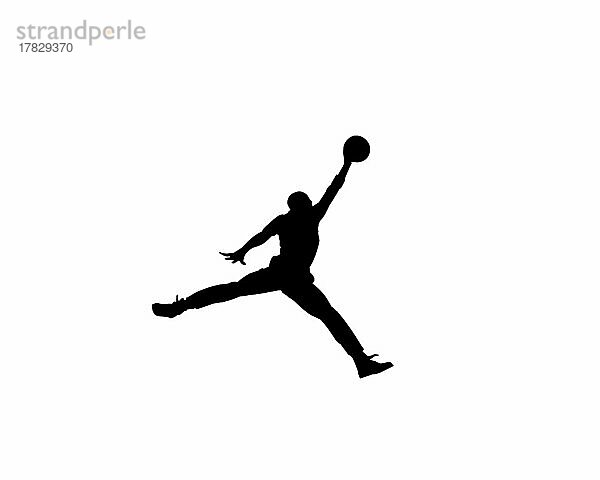 Air Jordan  gedrehtes Logo  Weißer Hintergrund B