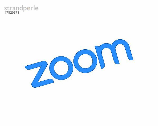 Zoom Video Communications  gedrehtes Logo  Weißer Hintergrund