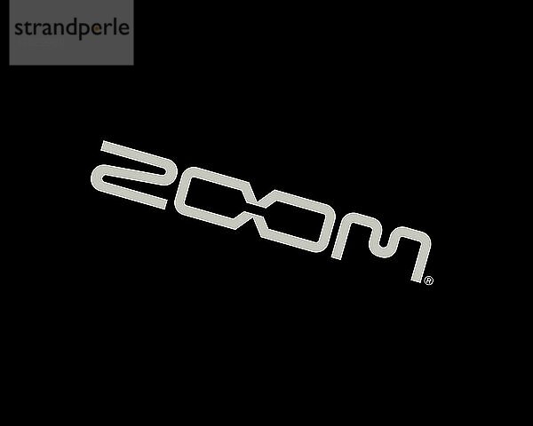 Zoom Corporation  gedrehtes Logo  Schwarzer Hintergrund B