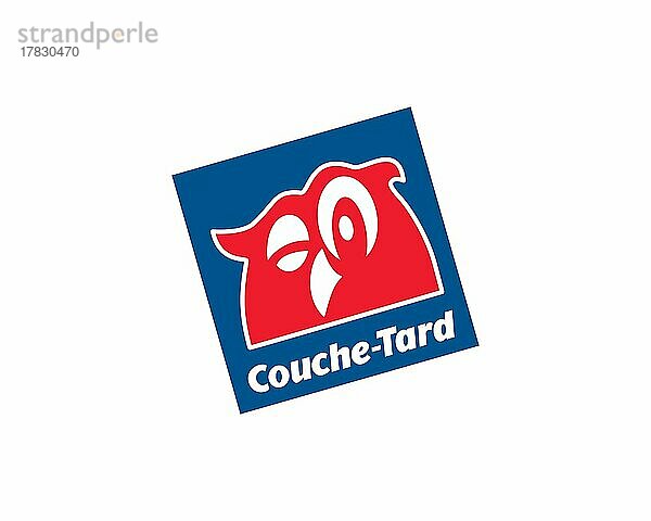 Alimentation Couche Tard  gedrehtes Logo  Weißer Hintergrund
