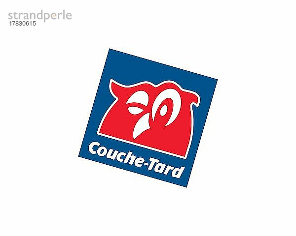 Alimentation Couche Tard  gedrehtes Logo  Weißer Hintergrund B