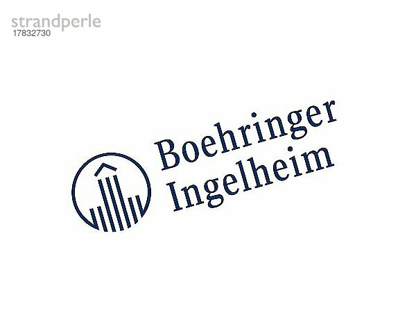 Böhringer Ingelheim  gedrehtes Logo  Weißer Hintergrund