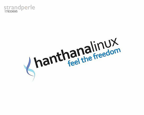 Hanthana Linux operating system  gedrehtes Logo  Weißer Hintergrund