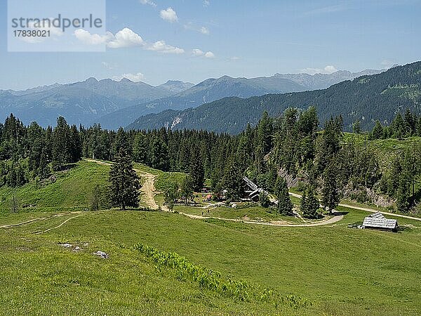 Bewirtschaftete Almhütte auf der Naggler Alm  bei Techendorf  Kärnten  Österreich  Europa