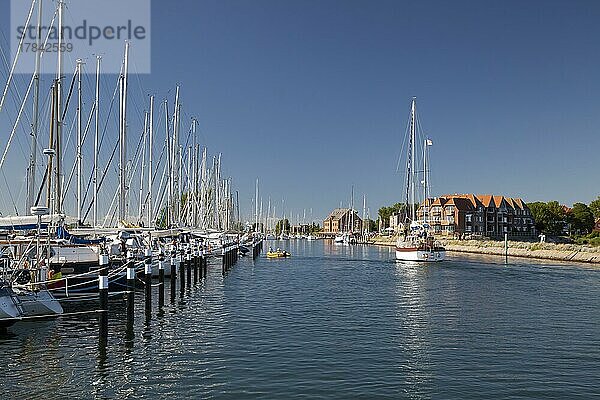 Hafen von Orth mit Segelbooten Insel Fehmarn  Ostsee  Schleswig-Holstein  Deutschland  Europa