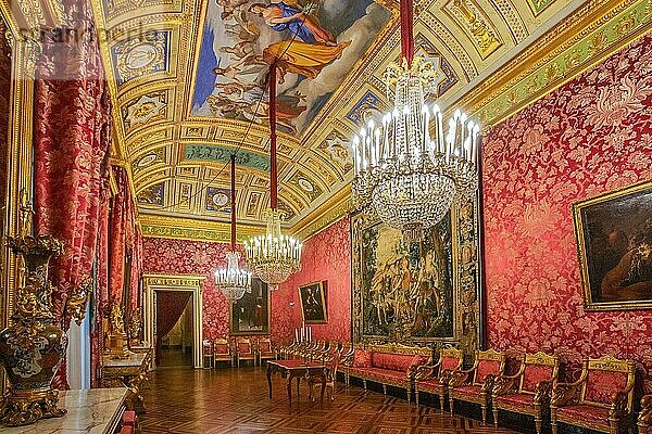 Prunkgalerie im Königspalast  Palazzo Reale  Genua  Ligurien  Mittelmeer  Mittelmeerküste  Italien  Europa