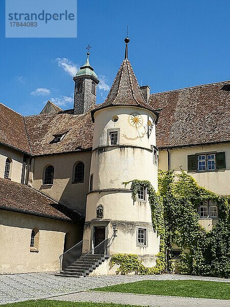 Innenhof des Münster St. Maria und Markus  Marienmünster  Mittelzell  Insel Reichenau  Bodensee  Landkreis Konstanz  Baden-Württemberg  Deutschland  Europa