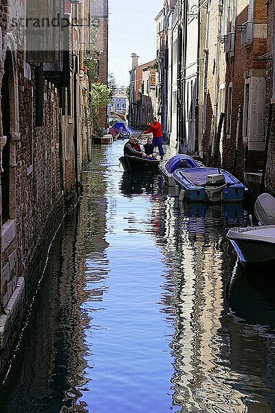 Boote  Seitenkanal  Venedig  Venetien  Italien  Europa