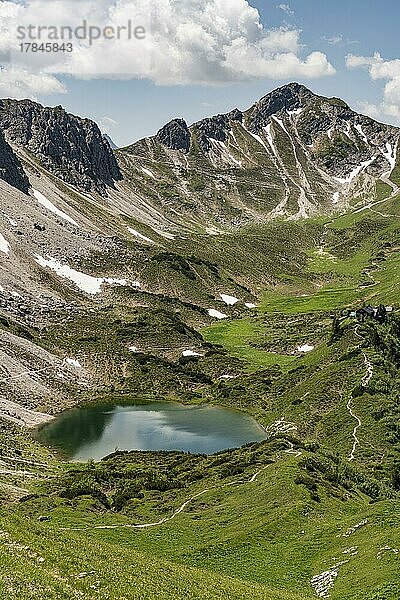 Lache  Wanderweg  Drei Seen Wanderung  Tannheimer Tal  Tirol  Österreich  Europa