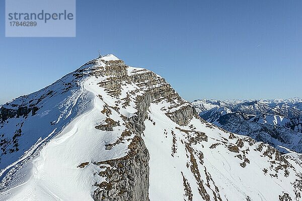 Luftaufnahme  Schafreuter im Winter  Karwendel  Tirol  Österreich  Europa