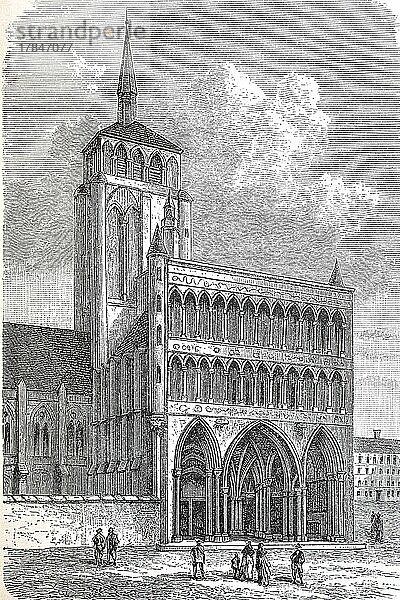 Notre-Dame de Dijon  eine gotische Kirche in Dijon  hier im Jahre 1880  Frankreich  Historisch  digital restaurierte Reproduktion einer Originalvorlage aus dem 19. Jahrhundert  genaues Originaldatum nicht bekannt  Europa