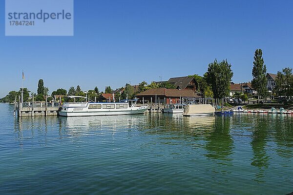 Schiffsanleger am Hafen  Allensbach  Bodensee  Baden-Württemberg  Deutschland  Europa