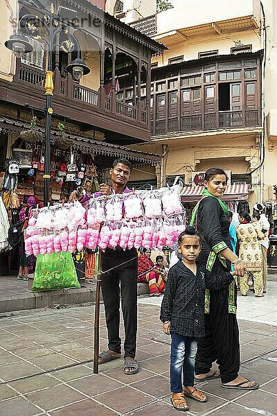 Zuckerwatteverkäufer  Delhi  Indien  Asien