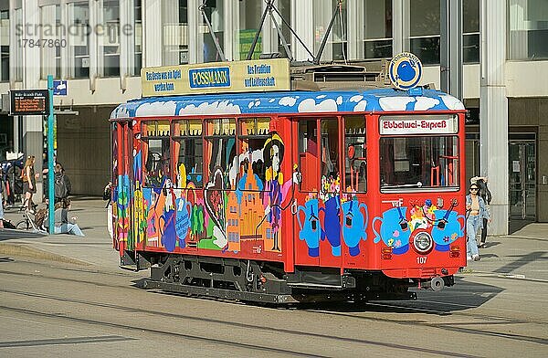 Touristische Straßenbahn Ebbelwei-Expreß  VGF  Frankfurt am Main  Hessen  Deutschland  Europa