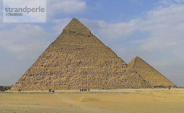 Pyramide des Chephren  Pyramide des Cheops  Gizeh  Kairo  Ägypten  Afrika