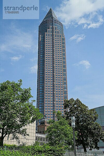 Hochhaus Messeturm  Frankfurt am Main  Hessen  Deutschland  Europa