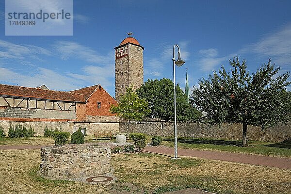 Blick auf historischen Mönchsturm in Hammelburg  Unterfranken  Franken  Bayern  Deutschland  Europa