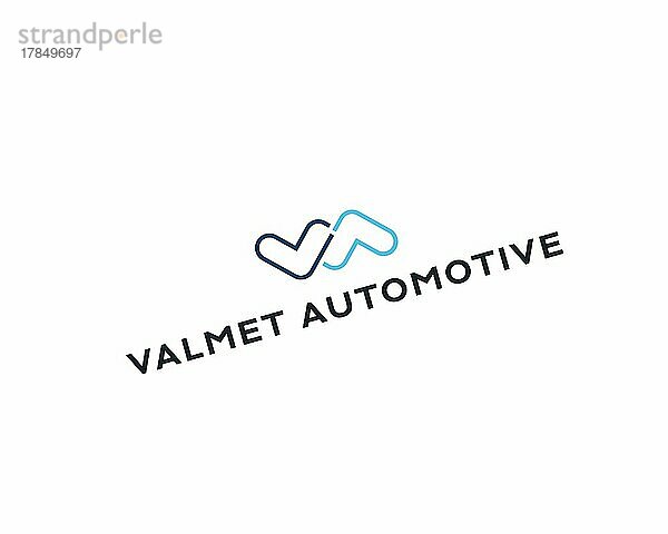 Valmet Automotive  gedrehtes Logo  Weißer Hintergrund