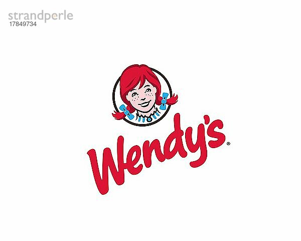 The Wendy's Company  gedrehtes Logo  Weißer Hintergrund
