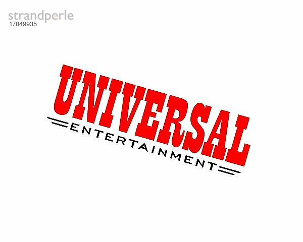 Universal Entertainment Corporation  gedrehtes Logo  Weißer Hintergrund B