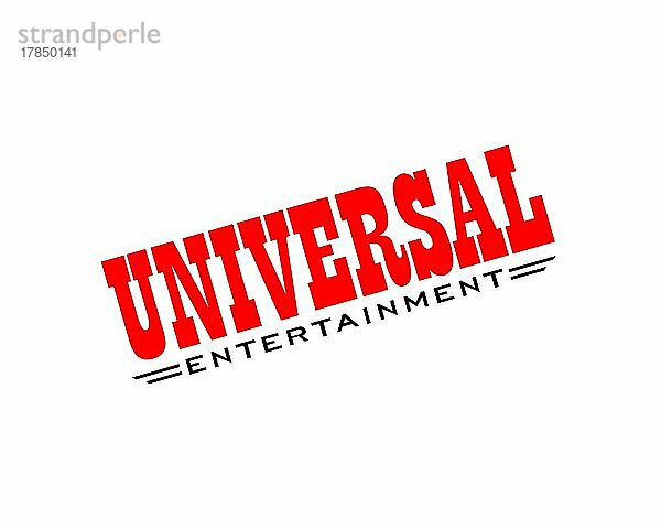 Universal Entertainment Corporation  gedrehtes Logo  Weißer Hintergrund