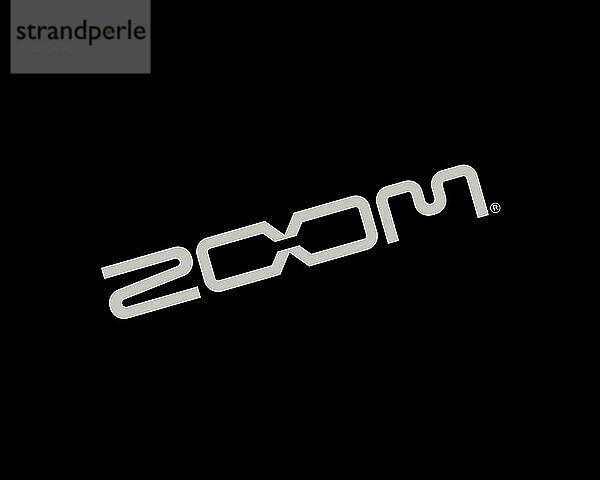 Zoom Corporation  gedrehtes Logo  Schwarzer Hintergrund