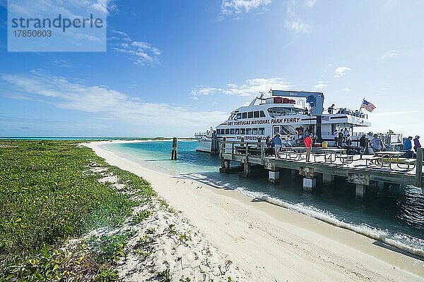 Touristenboot  Fort Jefferson  Dry Tortugas National Park  Florida Keys  Florida  USA  Nordamerika