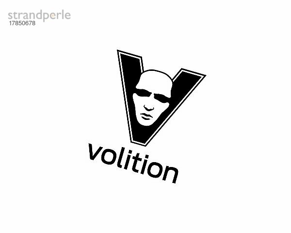 Volition company  gedrehtes Logo  Weißer Hintergrund B