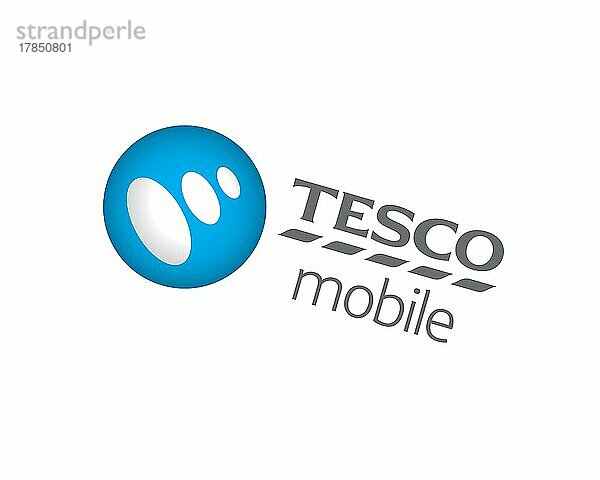 Tesco Mobile  gedrehtes Logo  Weißer Hintergrund B