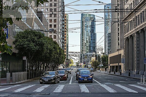 Straßenkreuzung  Downtown San Francisco  Kalifornien  USA  Nordamerika