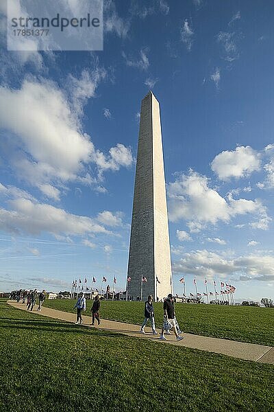 Obelisk des Washington Monumentes in der Mall  Washington  District of Columbia  USA  Nordamerika