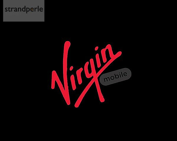 Virgin Mobile Chile  gedrehtes Logo  Schwarzer Hintergrund