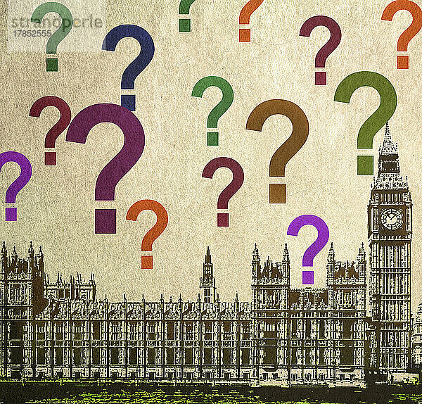 Fragezeichen über dem britischen Parlamentsgebäude