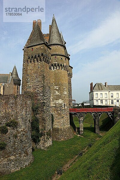 Das mittelalterliche Schloss von Vitre  Bretagne  Frankreich  Europa