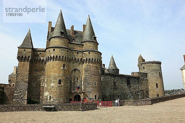 Das mittelalterliche Schloss von Vitre  Bretagne  Frankreich  Europa
