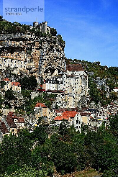 Rocamadour  Departement Lot  Region Midi-Pyrenees  Okzitanien  Wallfahrtsort der roemisch-katholischen Kirche  Frankreich  Europa