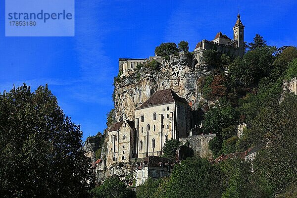 Rocamadour  Departement Lot  Region Midi-Pyrenees  Okzitanien  Wallfahrtsort der römisch-katholischen Kirche