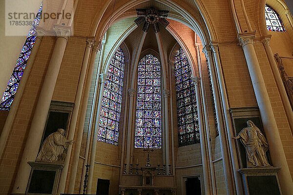 Chartres  Kathedrale Notre-Dame de Chartres  Umfassung des Chor mit heiligen Figuren  Region Centre  Frankreich  Europa