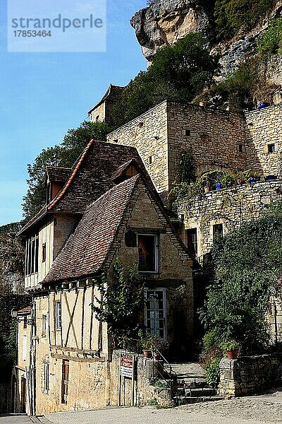 Rocamadour  Departement Lot  Region Midi-Pyrenees  Okzitanien  Wallfahrtsort der römisch-katholischen Kirche