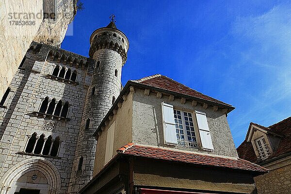 Rocamadour  Departement Lot  Region Midi-Pyrenees  Okzitanien  Wallfahrtsort der römisch-katholischen Kirche