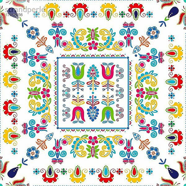 Nahtloses Muster  inspiriert von traditioneller ungarischer Stickerei