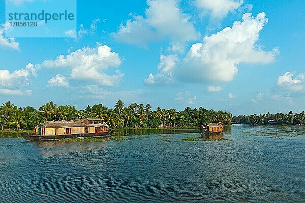 Hausboot auf den Backwaters von Kerala. Kerala  Indien  Asien