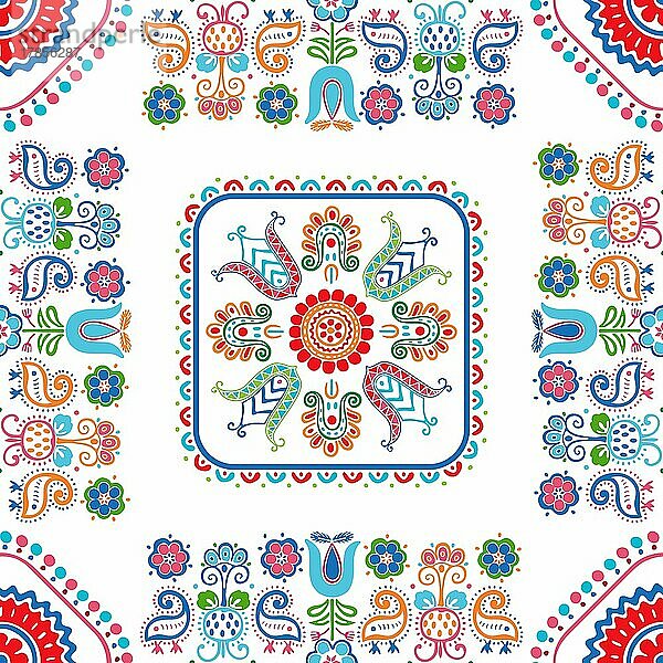 Nahtloses Muster  inspiriert von traditioneller ungarischer Stickerei