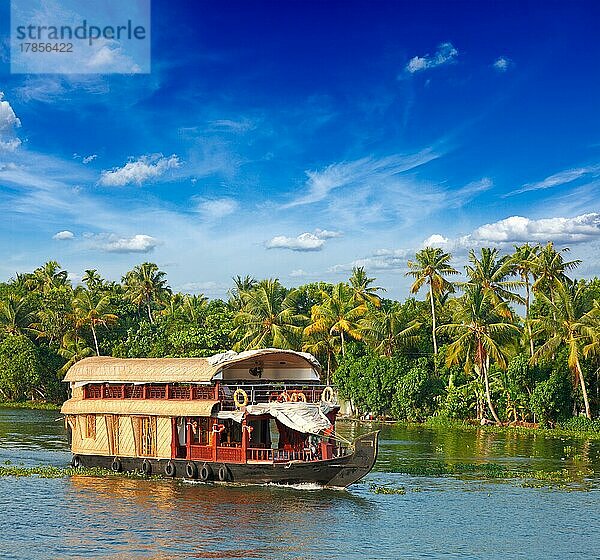 Hausboot auf den Backwaters von Kerala. Kerala  Indien  Asien