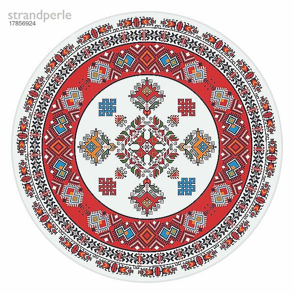 Traditionelle bulgarische Stickerei Design-Element über weißem Hintergrund