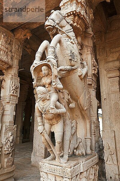 Statuen in einem Hindu-Tempel. Sri Ranganathaswamy-Tempel. Tiruchirappalli (Trichy)  Tamil Nadu  Indien  Asien