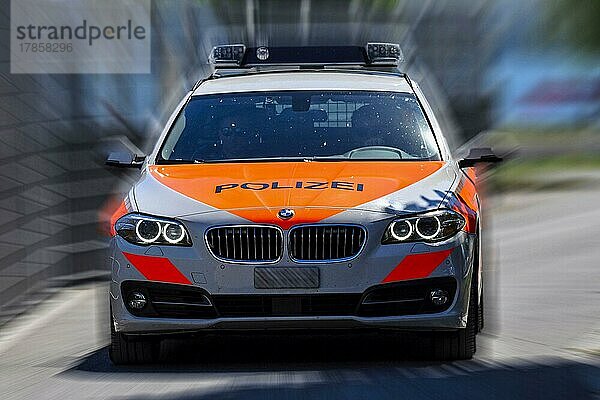 Wischbild Polizeiwagen  Schweiz  Europa