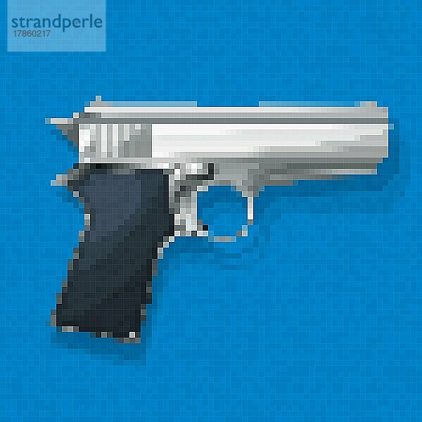 Pixel Art Pistole Symbol  Vektor-Illustration